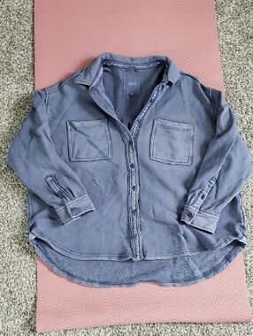 Aerie Oversize Button Down Sweatshirt